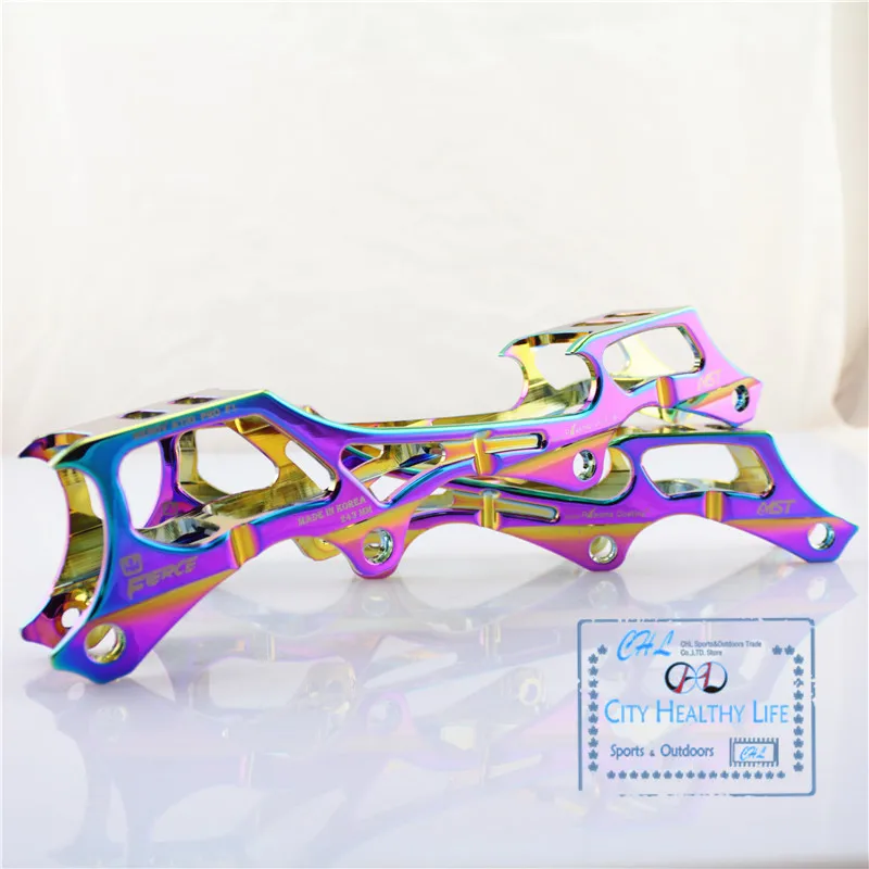 Rockered 243mm 231mm 219mm Inline Skate ramki do jazdy na łyżwach Patines, banana na biegunach typu z kolorowe Rainbow, garnitur dla sportowców FSK — zdjęcie 5