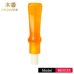 Ru-Yellow Bent inclined saddle Pipe Stem Replacement Pipe Mouthpiece Tips for Tobacco Pipe Fit 9mm Filters be0135