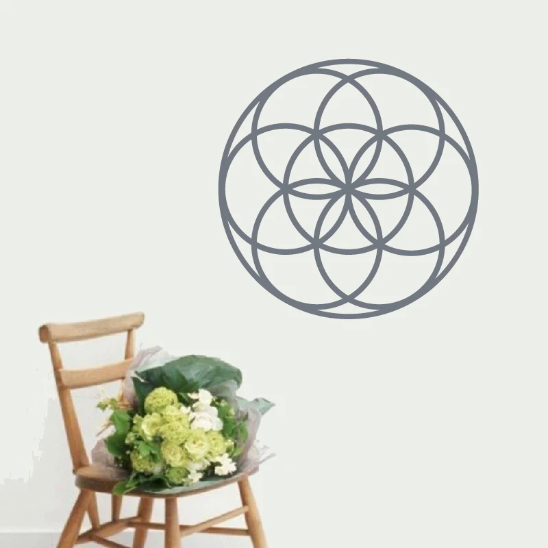بذور الحياة الروحية الجدار ملصق مائي الهندسة المقدسة ملصق فينيل على شكل هندسي مجردة الشارات الرئيسية ديكورات للحائط