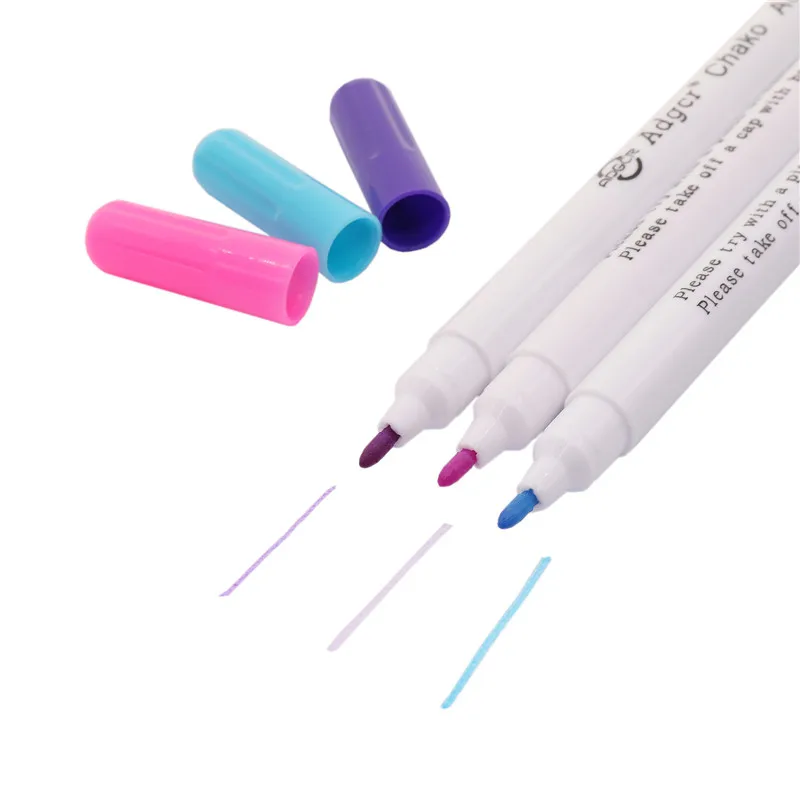4 Pcs Cross Stitch Water Soluble Pen 1mm Nib Ink Color Blue Purple Pink Diy Automatic Decoloring Coloring Pen Multi Function