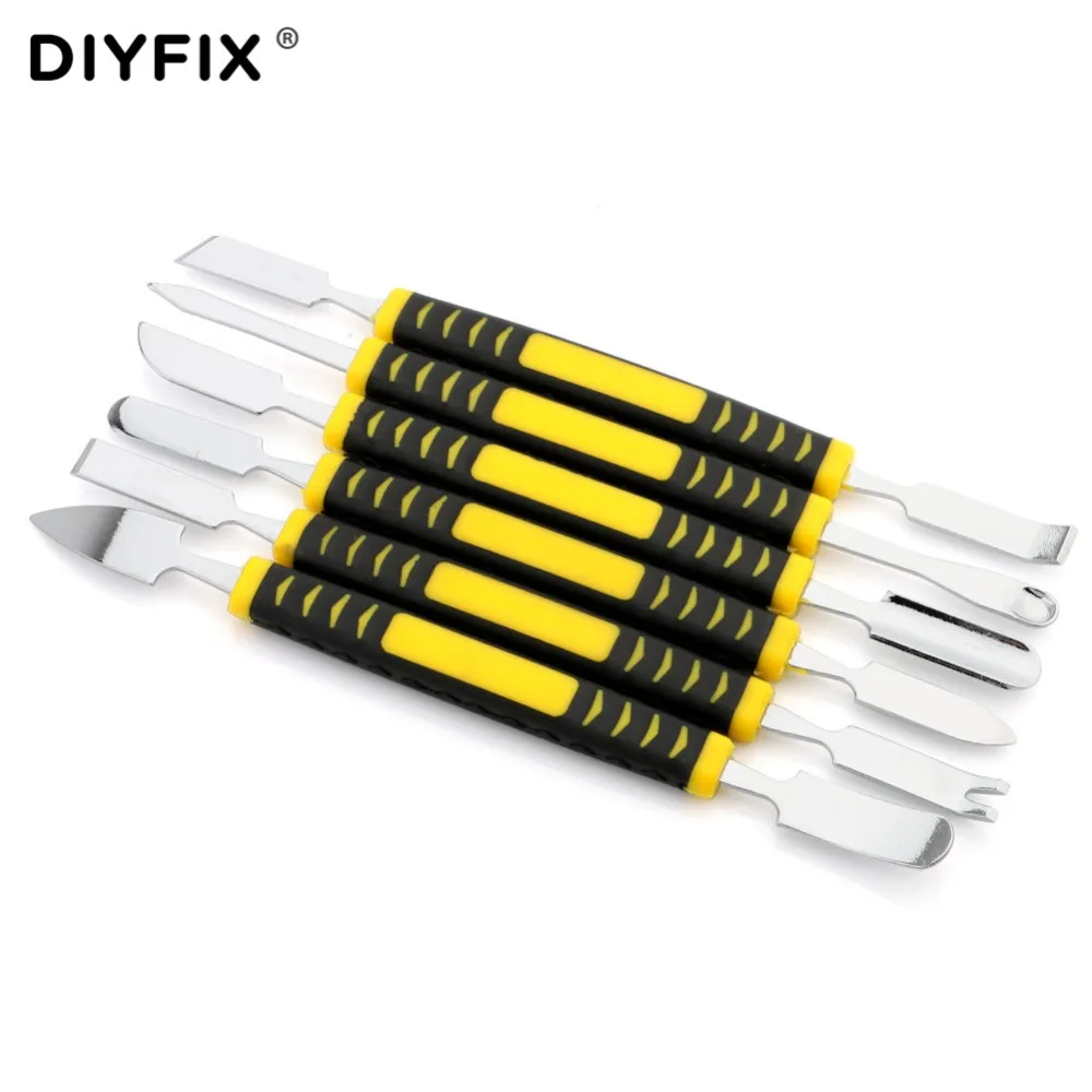6 in 1 Dual Ends Metal Spudger Crowbar Set for iPhone iPad Samsung Tablet CellPhone Prying Opening Shaving Repair Hand Tool Sets