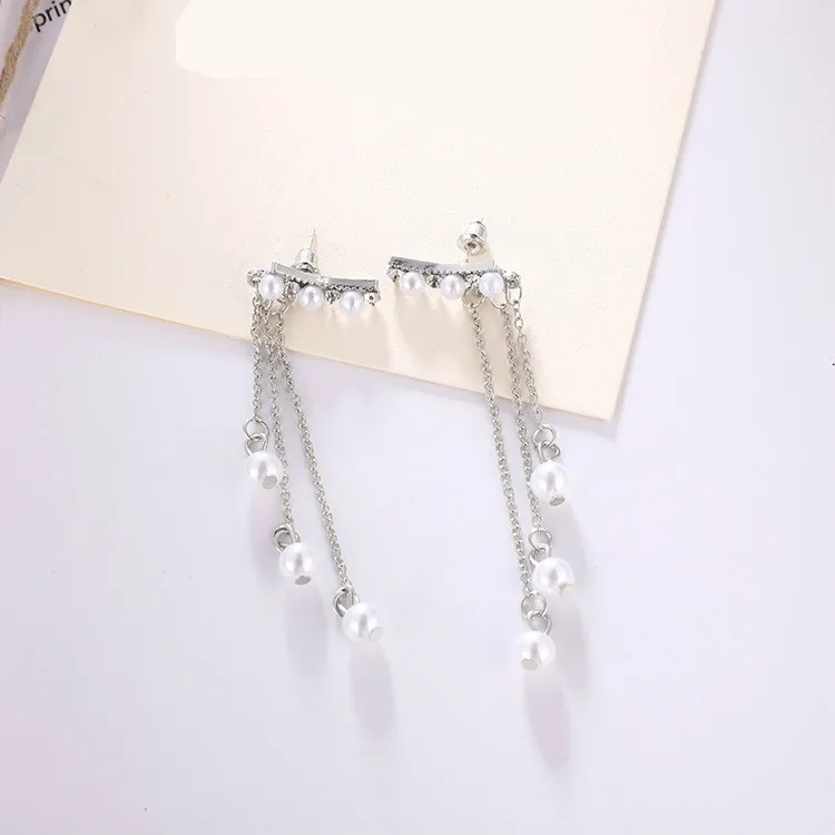 Korean Version Of The 2019 New Fashion Earrings New Wild Temperament Pearl Long Tassel Ladies Earrings Manufacturers Wholesale