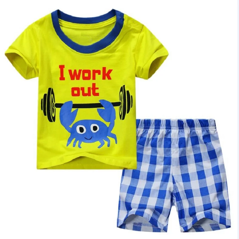 2022 Baby Boy Clothes Suits Summer Children T-Shirts Shorts Pant 2-Piece Clothing Set Beach Kids Outfits Sport Suit 2 3 4 5 6 7Y