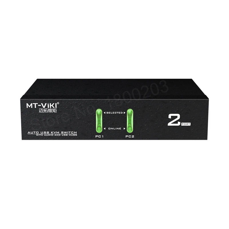 Mt-viki – commutateur KVM USB VGA de haute qualité, télécommande filaire à 2 ports Hotkey avec câble Audio et micro, adaptateur d'alimentation Original, nouveau Design