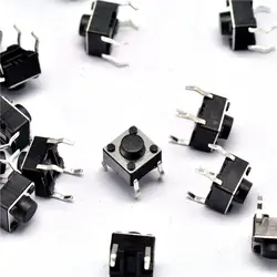 100pcs 6x6x5mm Light touch switch DIP4 ON/OFF 6*6*5 Touch button Touch micro switch 6*6*5mm keys button DIP 4pin