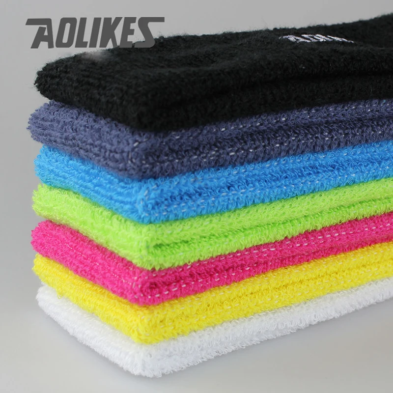 AOLIKES High Quality Cotton Sweat Headband For Men Sweatband women Yoga Hair Bands Head Sweat Bands Sports Safety