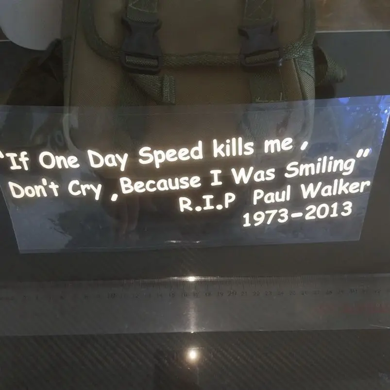 سريع وغاضب بول ووكر ملصقات السيارات للدراجات النارية وهلم جرا انخفاض الشحن