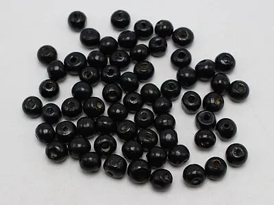 500 Black 8mm Round Wood Beads~Wooden Spacer Beads Jewelry Making