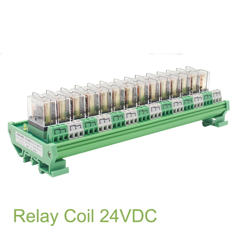 

14 Channel 1 SPDT DIN Rail Mount OMRON G2R 24V DC/AC Interface Relay Module