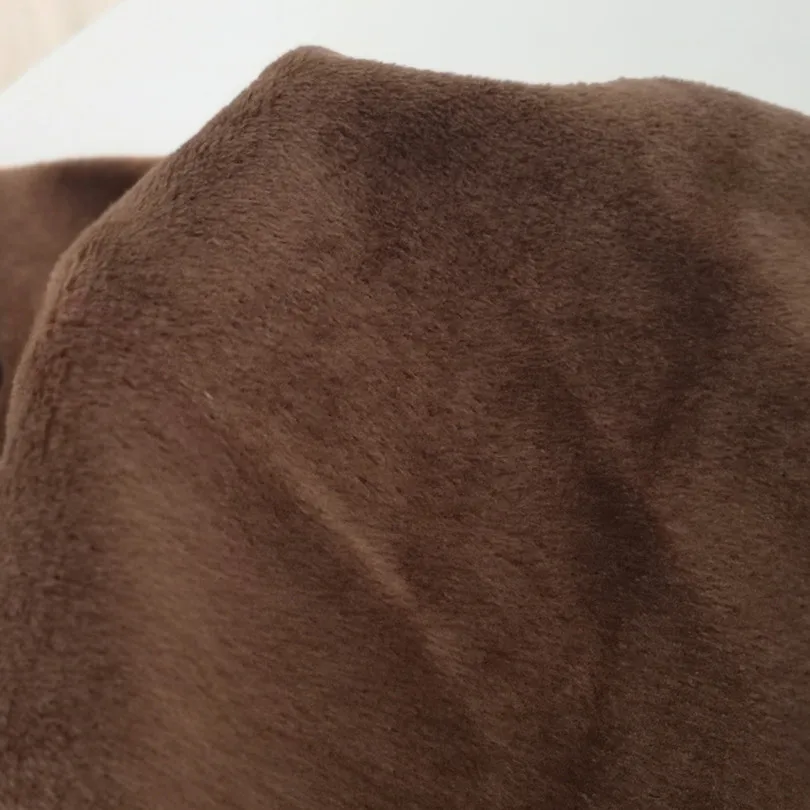 Brown Soft Faux Fleece Fabric Polyester Fleece Cloth Tricot Velvet Brushed Fabrics for Patchwork  Sew  Doll Stuffed Toys Cloth
