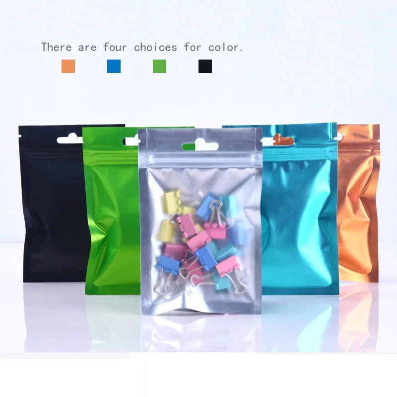 

3000Pcs/lot Matte Clear Plastic / Colorful Aluminum Foil Zipper Self seal Pouch Valve Bag Frosted Mylar Hang Hole Bag