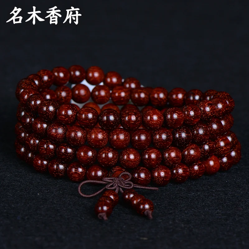 108*8mm Genuine High grade Red Sandalwood Beads Buddha Malas Bracelet Healthy Jewelry Buddhist meditation Wooden Rosary Beaded