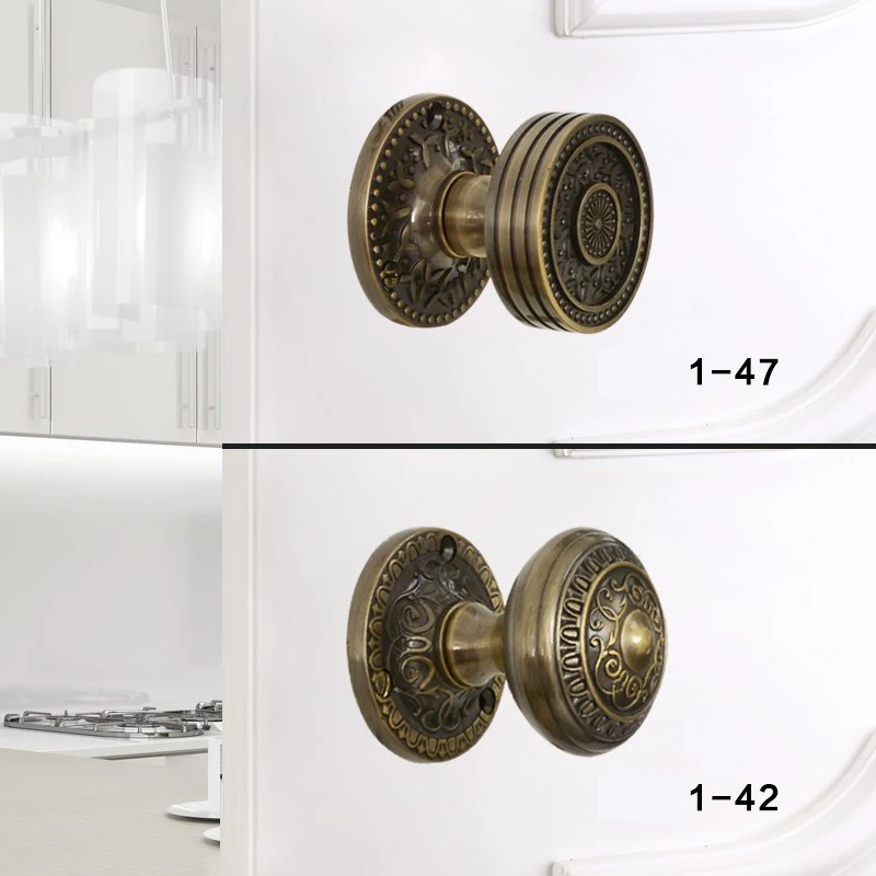 Invisible Door Hardware Copper Door Knobs  Concealed Side Door Background Pastoral Wooden Brass Crystal Door Handle