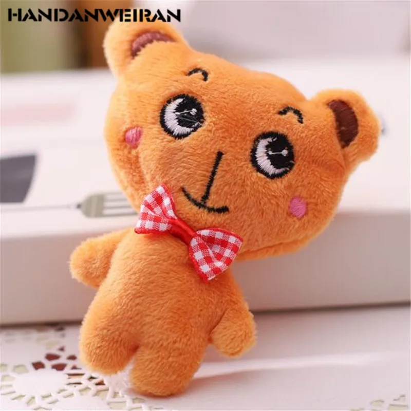 

1PCS Mini Bear Plush Toy Doll Jewelry Pendant Kawaii Super Cute Bears Stuffed Toys Accessories Keychain Gifts 9CM