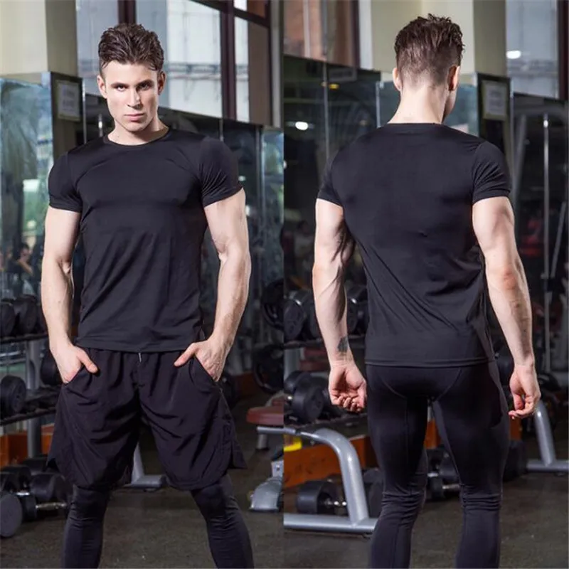 200p!Men Pro Wicking&Quick-Drying T-Shirt,High Elastic Compression Tight Short Sleeve Undershirt,Sporting Protect,Anti Wrinkle