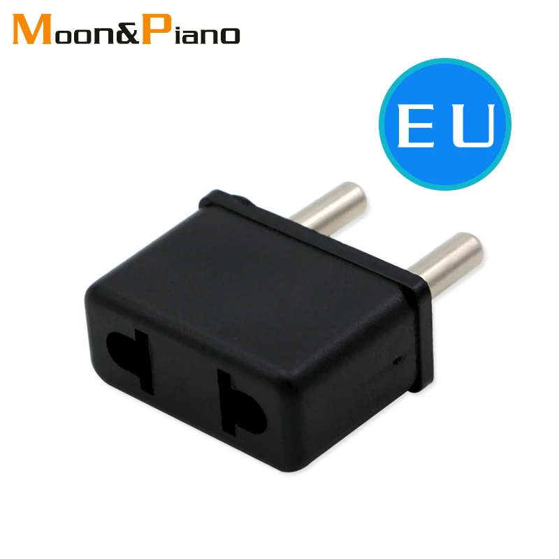 US To EU Plug USA To Euro Europe Travel Wall AC Power Mini Plug wall Charger Outlet Adapter Converter 2 Round Pin Socket Black