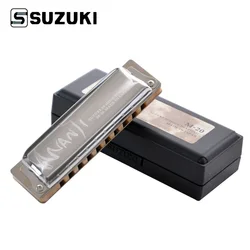 Suzuki M-20 Manji 10-Hole Diatonic Harmonica/ Blues harp Professional Harmonica, Country Tuning, Key of C / F / E