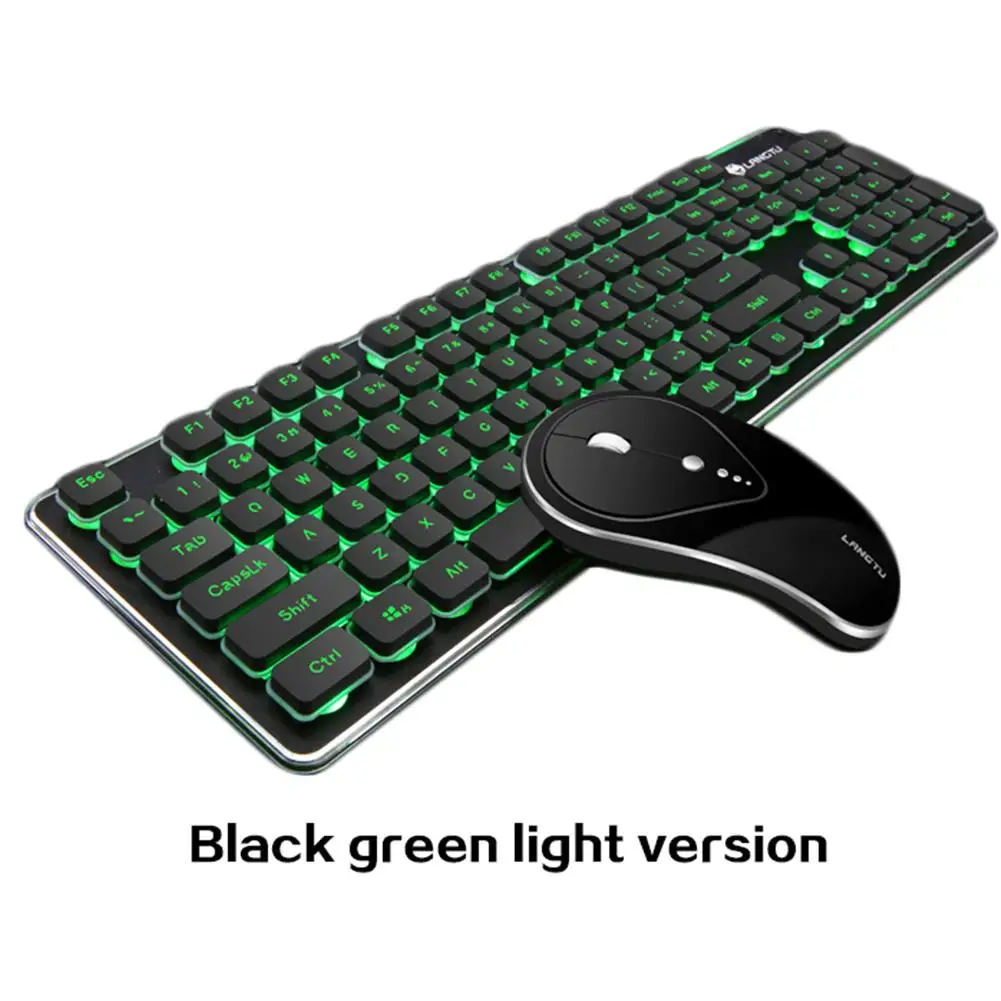 

2019 New High Qualit Professional 104 Keys LT600 Rechargeable Luminous Mute Wireless Gaming Keyboard Mouse Kit Office Universal