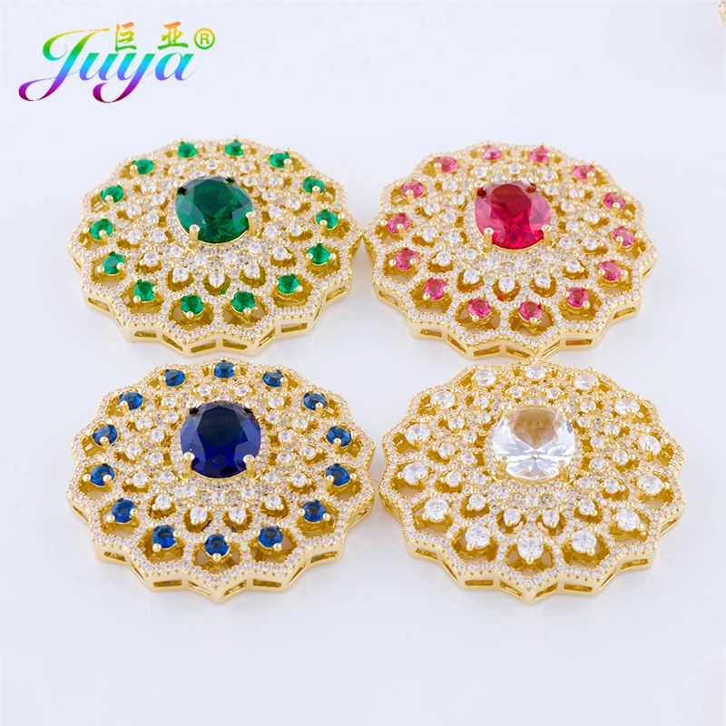 Hand Made Pearls Jewelry Components Gold/Silver Color Flower Decpration Connector Pendants Accessories For Beads Jewelry Making