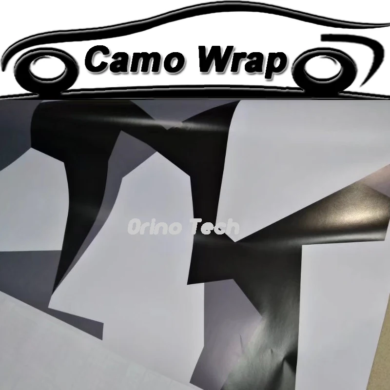 

Jumbo Black Gray White Film Vinyl Car Wrap Camo Film With Air Release Vehicle Truck Motorcycle Decal Sticker Wrapping