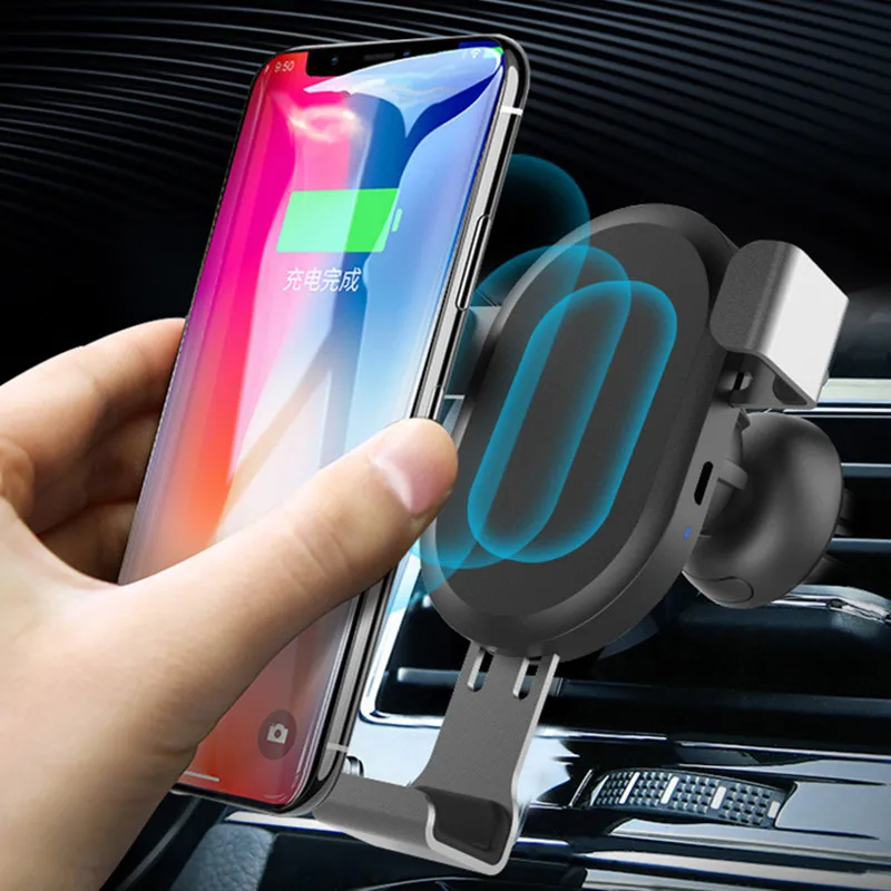 

Car Wireless Charging Stand 10W Quick Charge Air Vent Mobile Phone Holder Gravity Linkage Sensing QI Wireless Charger Bracket