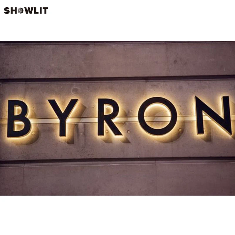 Golden/Bronze Modern Lighted House Numbers and Illuminated Letters