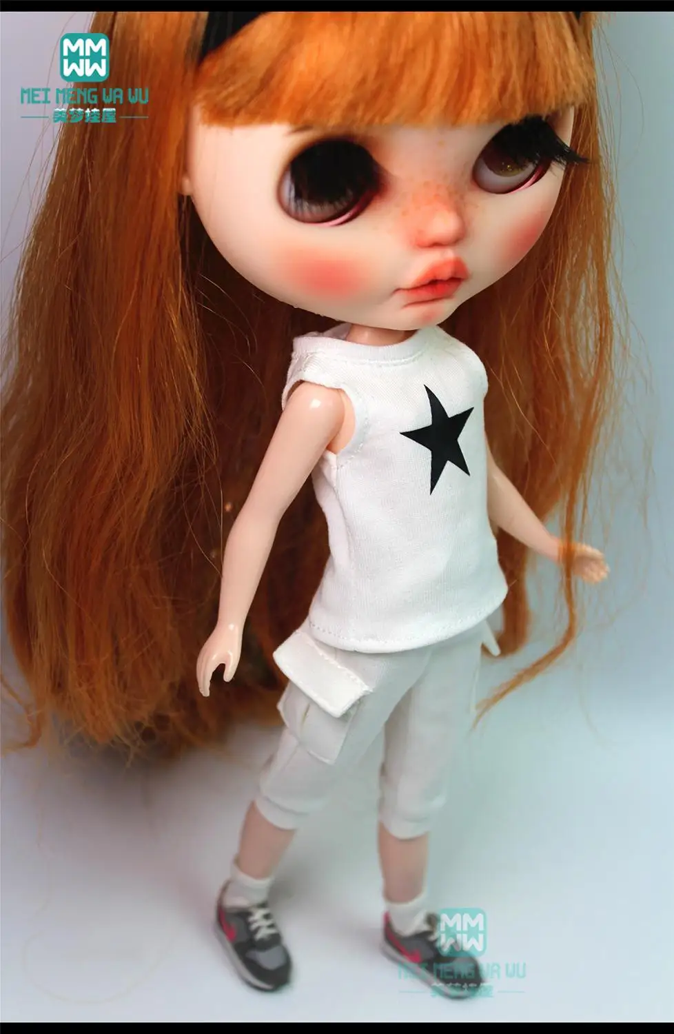 28cm Blyth Doll Clothes Fashion Five-star vest sweatpants socks