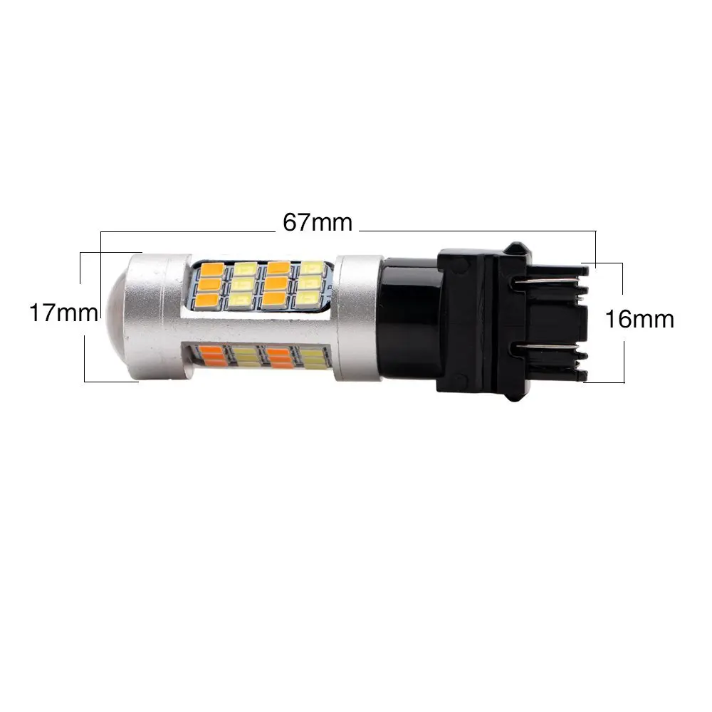 3157 Super Bright 980Lums White / Amber Switchback 2835 42-SMD Chipsets LED Bulbs For Turn Signal Lights Cross Reference 3155