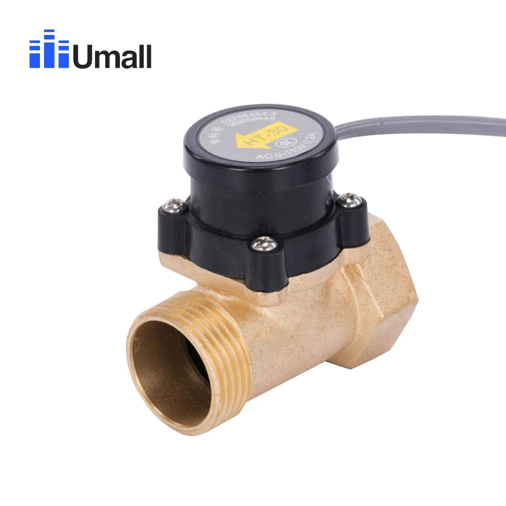 

HT-30 DC Flow Switch Full Copper Water Pump Pressure Control Electronic Magnetic High Temperature Resistance Sensor 110V