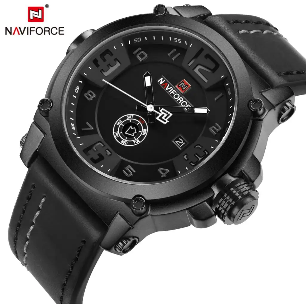 

NAVIFORCE мужские часы Топ бренд класса люкс спортивные кварцевые часы с кожаным ремешком Мужские Водонепроницаемые наручные часы Relogio Masculino 2019