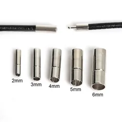 10 pçs/lote ródio metal end caps fechos se encaixa 2mm 3mm 4mm 5mm 6mm tampa de cabo de couro redondo para diy jóias descobertas fazendo