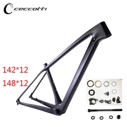 29er Carbon Mountain Bicycle 142/148*12 Boost Disc Brake Bicycle Frame Bb73 Bottom Bracket Mtb