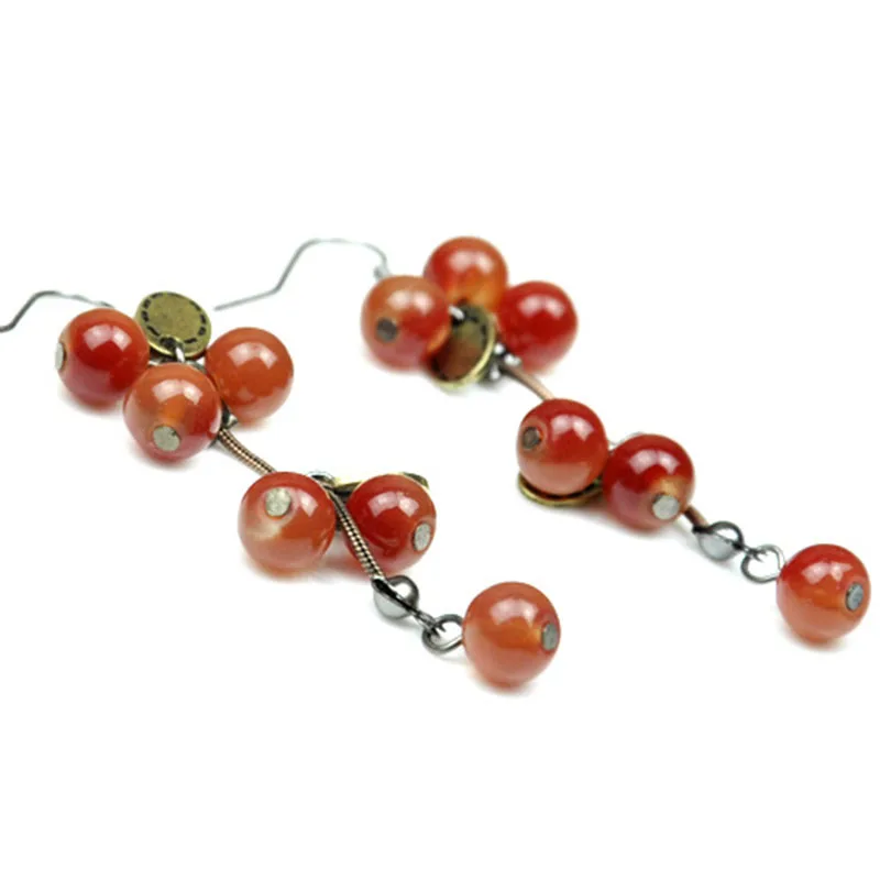 Female Fashion Vintage earrings Copper sweet cherry Dangle pendant lady accessories