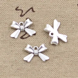 30pcs Charms Bowknot Bow 10x14mm Antique Bronze Silver Color Pendants Making DIY Handmade Tibetan Bronze Silver Color Jewelry