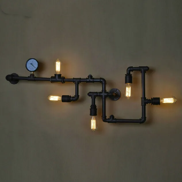 Creative Wall Lamp Ancient Water Pipe Sconce American Vintage Industrial Light Fixtures Bedroom Home Decor 110V-220V