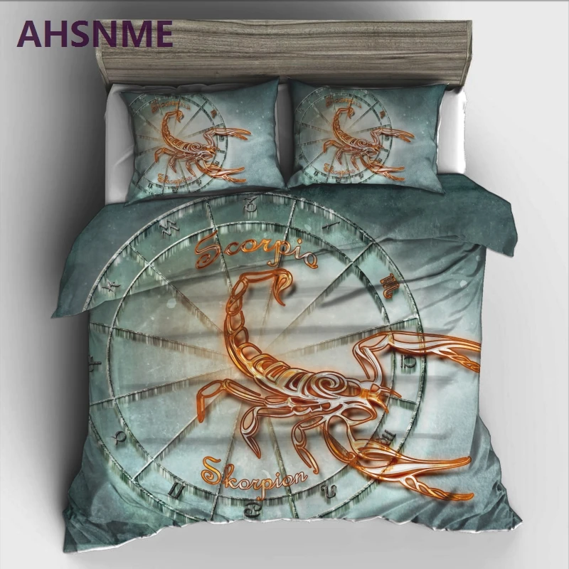 

AHSNME twelve constellations Scorpio Bedding Set High-definition Print Quilt Cover for RU AU EU US Size Market jogo de cama