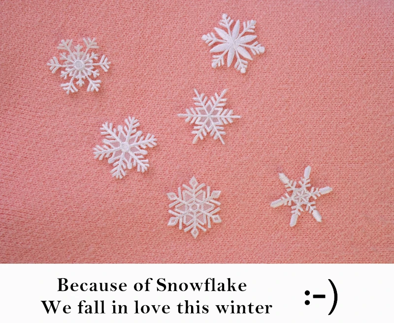 High Quality White Snowflake Patches Iron On Applique for Clothing Winter Dress Shoes Sew On Patches for DIY Accessories