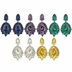 Korean Fashion Crystal Drop Earrings for Women Bridal Wedding Engagement Chandelier Earrings Valentine's Day Jewelry Gift