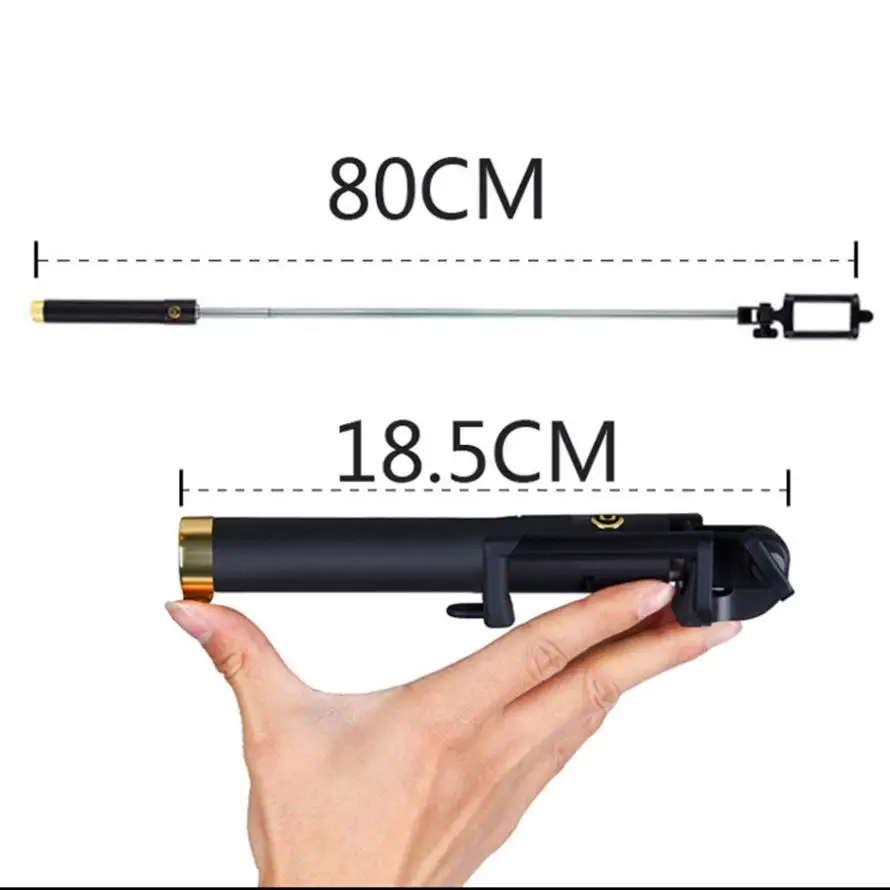 2019 New Fashion Universal Portable Handheld Self-Pole Tripod Monopod Stick For Smartphone Wired Selfie Stick For iPhone 6/6s