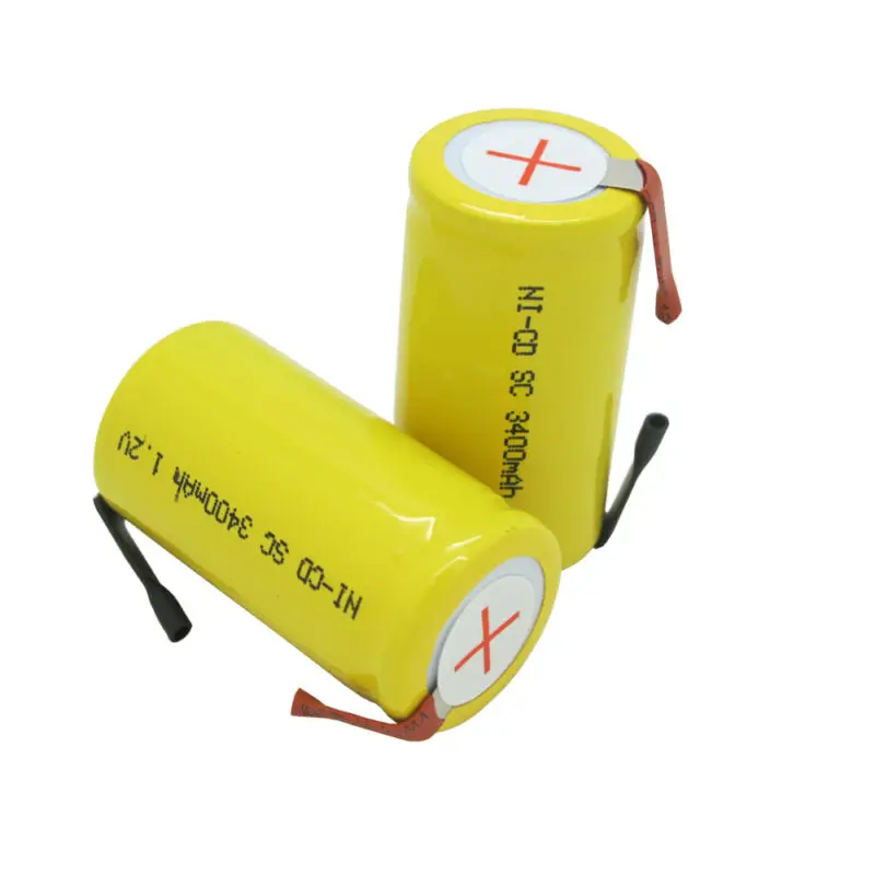 GTF 15PCS SUBC battery 3400mAh 1.2V Ni-CD Rechargeable Sub C Batteries with Tab For Power Tools