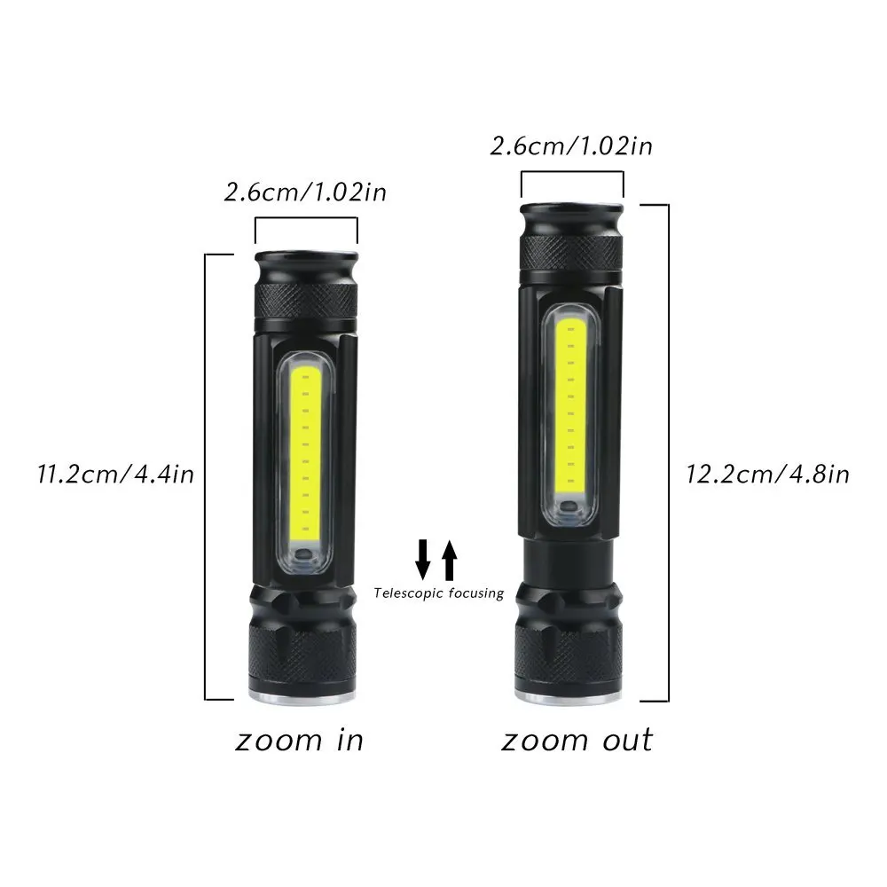 Original PANYUE S084 Mini USB Rechargeable Flashlight Torch  T6 + COB Aluminum Alloy Telescopic focusing Tactical Flashlight LED