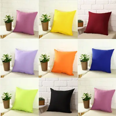 Home Decor Vintage Art Style Cotton Linen Pillow Plain Solid Color Case Sofa Throw Cushion Cover Home Sofa Decor