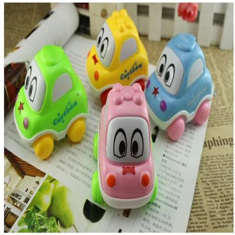 1PCS Educational Latex Lovely Animal Car Taxi Toy Baby Q Edition Cartoon Voice BB Car Toy For Baby Kids Bath Toy