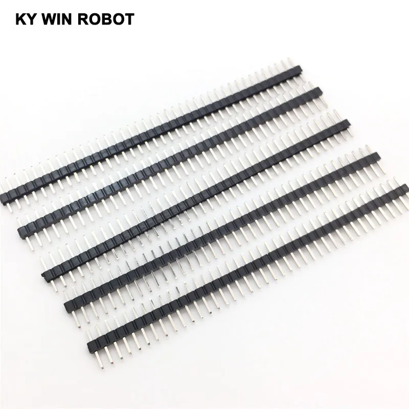 Tira de cabezal de Pin macho de una sola fila, 10 piezas, 2mm, 40 Pines, 2,0mm, Conector de cabezal de Pin macho, cobre