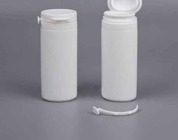 50pcs 50ml white color tearing cap flat bottles, xylitol bottle, solid tube, solid storages, capsules conatiner, plastic bottles