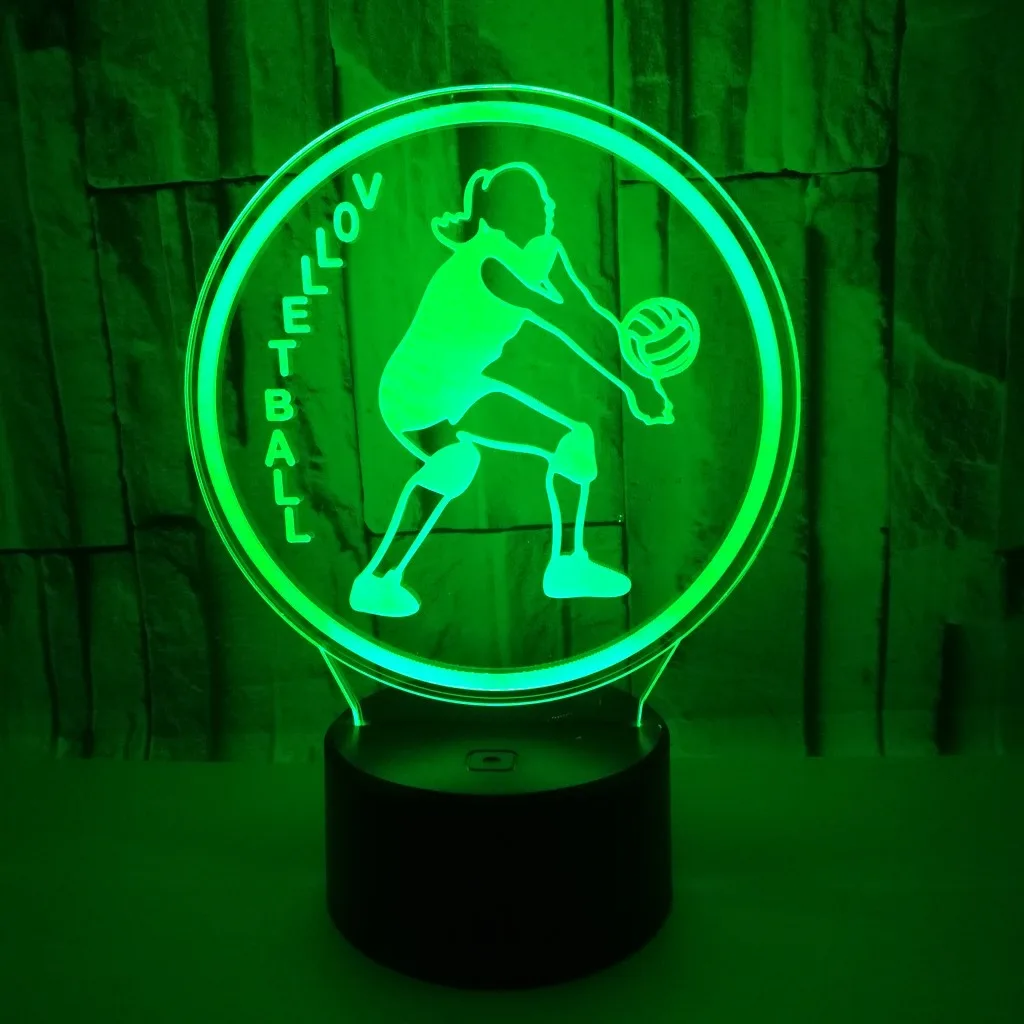 Creative Playing Volleyball 3d Lamp Usb Led Touch Illusion Desktop Table Lamp Remote Touch switch 3d Night Usb Desk Lamp