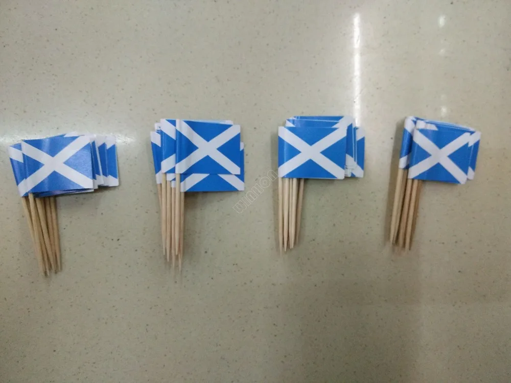 Mini Scotland Toothpick Flag 50Pcs Paper Food Picks Dinner Cake Toothpicks Cupcake DecorationFruit Cocktail Sticks