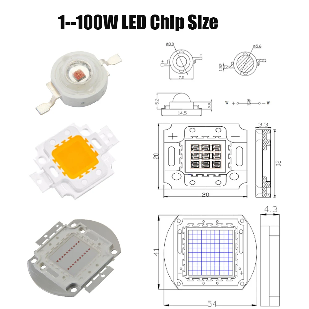 High Power LED COB Lamp SMD Bulbs Chip 1 3 5 10 20 30 50 100W Yellow Orange Pink Amber Golde Cyan  1 3 5 10 20 30 50 100W Watt