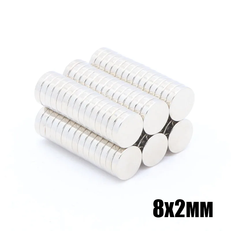 

500pcs 8x2 mm Mini N35 Round Disc Magnets 8mm*2mm Rare Earth Magnet NdFeB Strong Magnetic Magnetite Super Magnets 8x2 mm