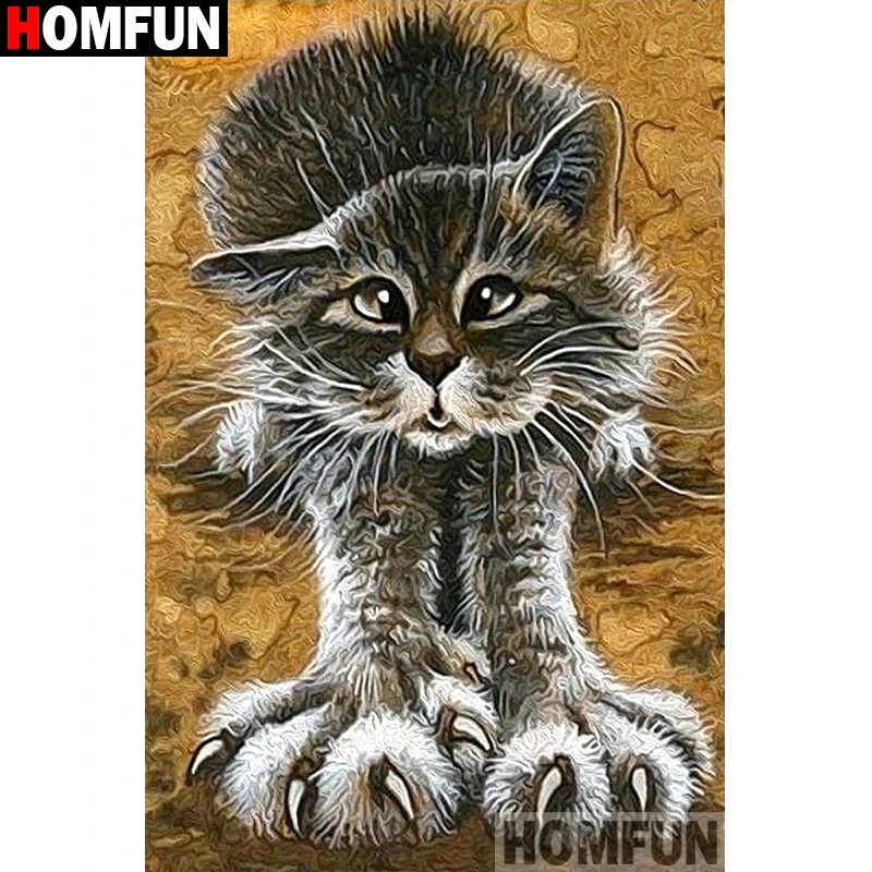 

HOMFUN Full Square/Round Drill 5D DIY Diamond Painting "Cartoon cat" 3D Diamond Embroidery Cross Stitch Home Decor A18939